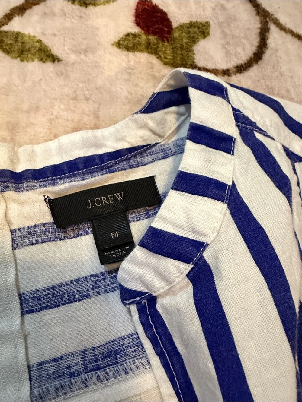 Women's Blue and White Striped Sleeveless Tunic dress